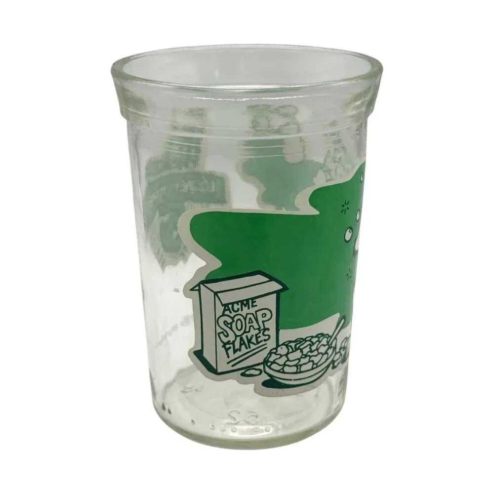 Welch's 1994 Looney Tunes Collector Series Glass Taz Character Green Vintage 90s